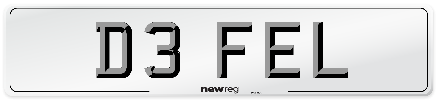 D3 FEL Number Plate from New Reg